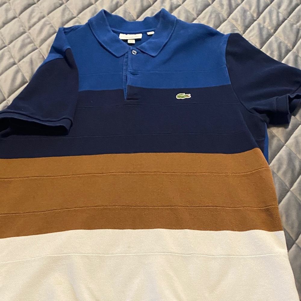 Lacoste Men's Polo Shirt - Blue, Brown, White